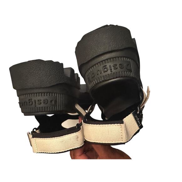 Desigual Chunky Platform Sandals Beige and Black Strappy Buckle Women’s 9 - Picture 4 of 10